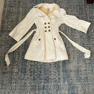 Elevenses Belted Trench Coat Cream Size 8